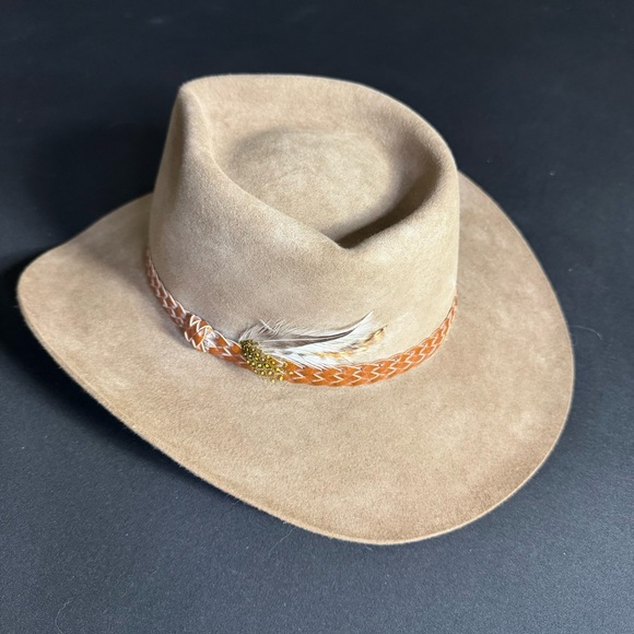 Akubra Brown pure Fur Felt Hat “snowy river” made in Australia size 58 - Picture 1 of 10